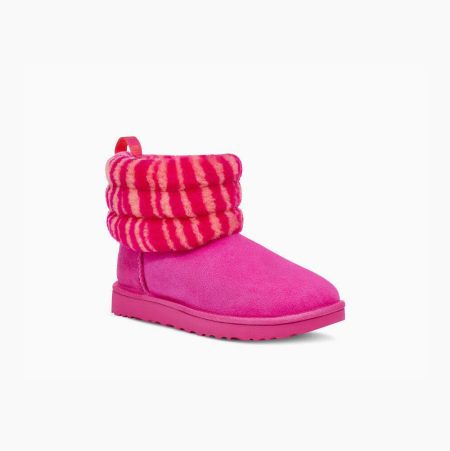 UGG Fluff Mini Quilted Zebra Rose Boots for Women (HGAW17629)